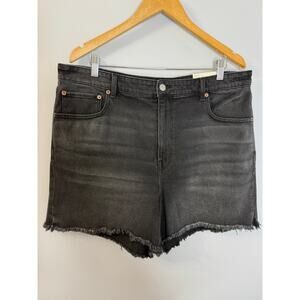 American Eagle Highest Rise 90s Boyfriend Shorts Stretch Black Sz 18- 34W New